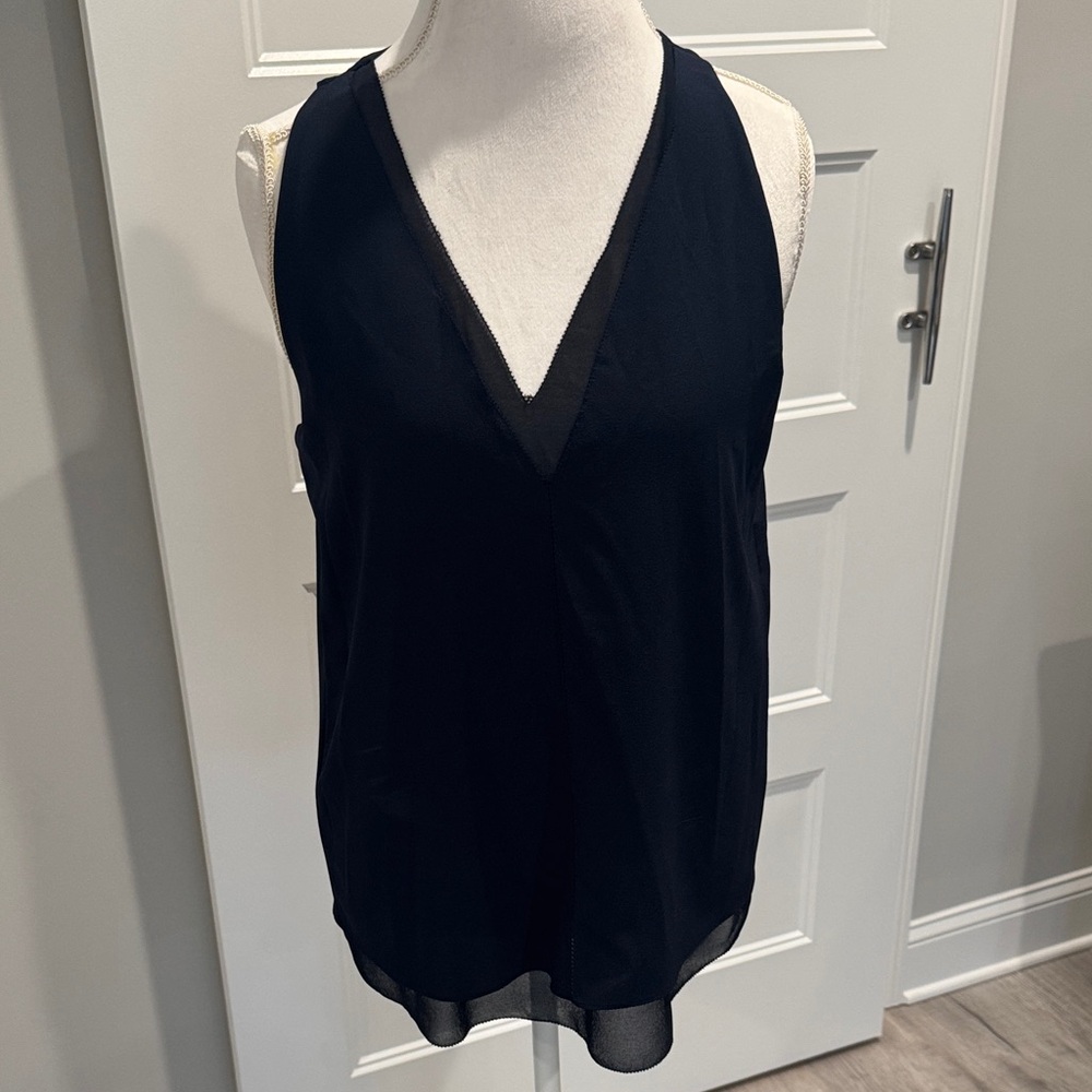 Cooper & Ella Black V-Neck Tank Top navy